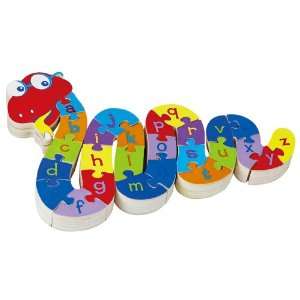  Colorful Wooden Snake Jigsaw Puzzle for Kids Letter 