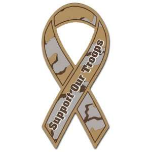  Support Our Troops Ribbon Car Magnet   Camouflage / Camo 
