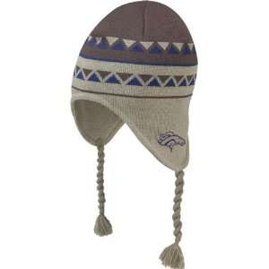 Denver Broncos Fashion Knit Hat With Strings:  Sports 