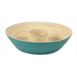  Core Bamboo Round Bamboo Chip and Dip Bowl, Teal Kitchen 