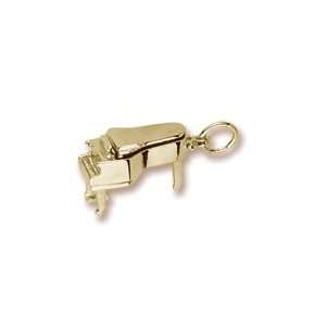  Rembrandt Charms Piano Charm, Gold Plated Silver Jewelry