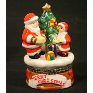  Santa Claus Singing Merry Chorus Trinket Box phb