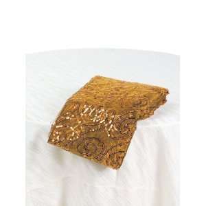   Fire Gold Embroidered Organza Fabric Overlays 120
