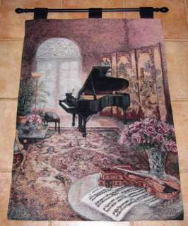 MUSIC ROOM Grand Piano Tapestry Wall Hanging ~ Lena Liu 725734255648 