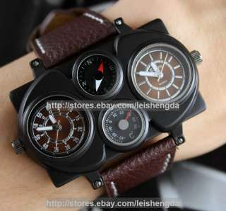 Dual Cores TWO Time zoneMilitary Army Sports Pilot Captain Mens 