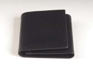 Coach Mens Black Leather Tri Fold Wallet  