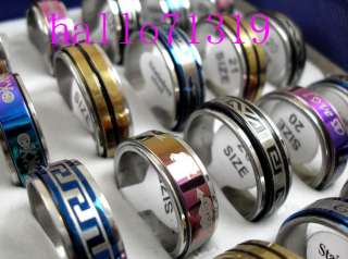 30pcs Spin band mix Stainless steel RINGS WHOLESALE fashion jewelry 