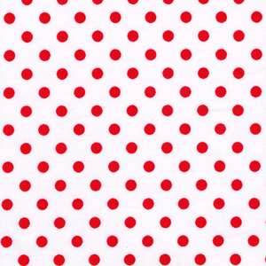 Peppermint Red White Dumb Dot Polka Dots Fabric Holiday  