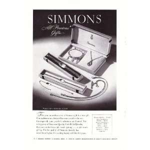   Simmons Gold Jewelry Bracelets Necklace Band Original Vintage Print Ad