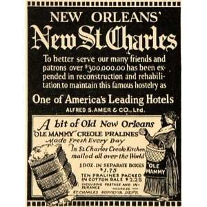   Ad New Orleans St. Charles Hostelry Mammy Creole   Original Print Ad