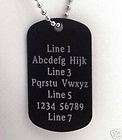 PERSONALIZED Dog Tag Necklace Horizontal Word BLACK