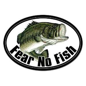  Oval FEAR NO FISH Largemouth Bass Sticker 