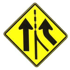  Merging Traffic Into Additional Lane Sign