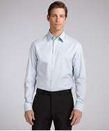 Armani light blue stretch cotton point collar dress shirt style 