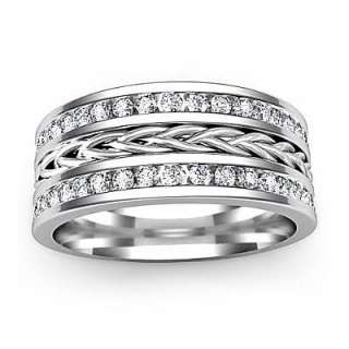 74ct Diamond Men Channel Wedding Band Ring Platinum s10 Man Solid 