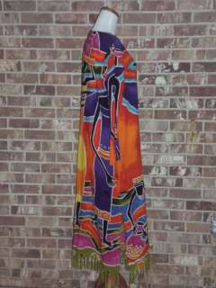 vtg Original Anthony long robe jacket bold colorful ethnic artsy boho 