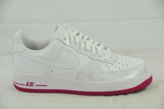 NIKE WMNS AIR FORCE 1 07 WHITE RAVE PINK PATENT CROC TOE 315115 116 