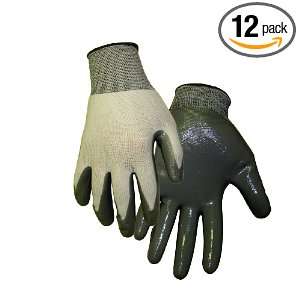 Steiner 1270L Work Gloves, White Nylon Knit Gray Nitrile Coated Palm 