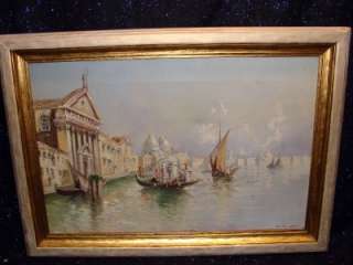 LISTED Y. GIANNI VENICE ANTIQUE OIL PAINTING OLD~1900S  