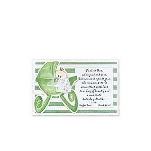  Green Carriage & Blanket Baby Shower Invitations Baby