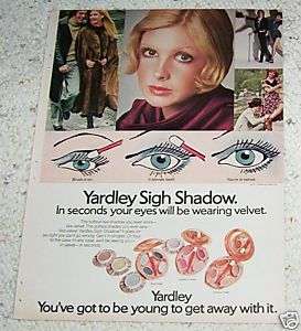 1971 ad page   Yardley of London cosmetics eye make up 1 PAGE print 