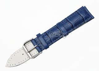   Croco Grain Genuine Leather Watch Band Strap 12 14 16 18 20mm Blue a15