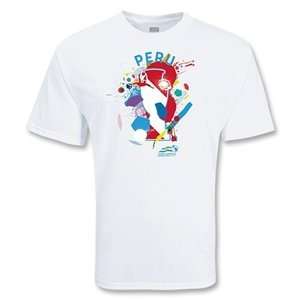Euro 2012   Peru Copa America Splash T Shirt:  Sports 