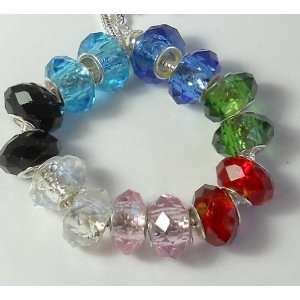  Add a Bead Kit, 14 Faceted Large Hole Bead Mix with Silver 