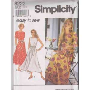 Misses/Miss Petite Dress And Belt Simplicity Sewing Pattern 8222 (Size 