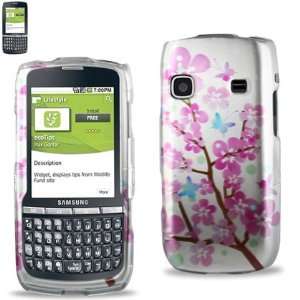 Samsung Replenish M580 Designer hard Case Silver 131 W/Pink Flowers W 