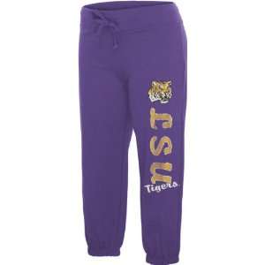   Womens Purple Pacer French Terry Capri Pants: Sports & Outdoors