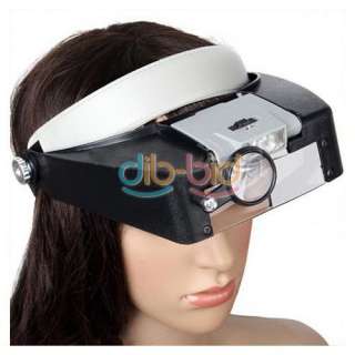 New 10X Lighted Magnifying Glass LED Head Headband Magnifier Loupe W 
