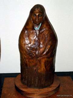 Gorman Pueblo Woman Fantastic Original Bronze Sculpture Art 
