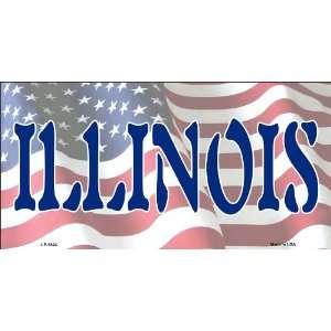  American Flag (Illinois) License Plate 