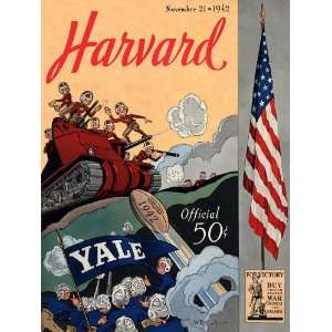  Yale Bulldogs vs. Harvard Crimson 22 x 30 Canvas Historic Football 