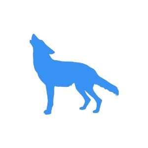 Wolf Howling LIGHT BLUE Vinyl window decal sticker Office 