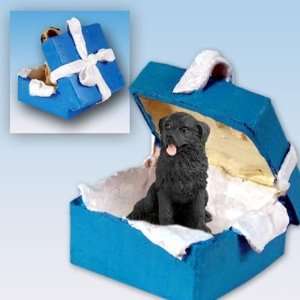 Newfoundland Blue Gift Box Dog Ornament:  Home & Kitchen