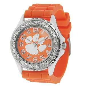  Clemson Tigers Womens Rhinestone accented Jelly Watch 