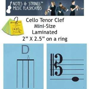  Notes & Strings Cello Tenor Clef 2X2.5 Mini On A Ring 
