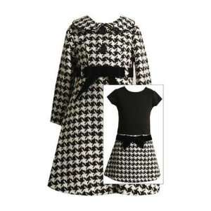  Black and White Pattern Dress and Coat Set Size 4  B34563 