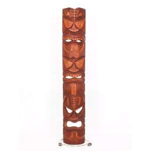  TRIPLE FACE TIKI MASK 40   HAND CARVED: Home & Kitchen