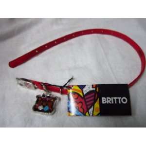  Romero Britto Dog Collar w/Metal Charm (Red) Everything 