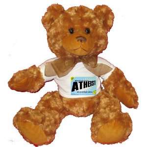   MOTHER COMES ATHEIST Plush Teddy Bear with WHITE T Shirt Toys & Games