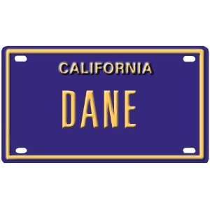    Dane Mini Personalized California License Plate 