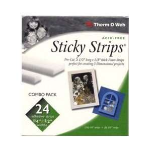 Thermoweb 5 1/2 Inch Sticky Strips Combo Pack   24PK/White 