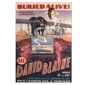 David Blaine Buried Alive Poster   Autographed:  Home 