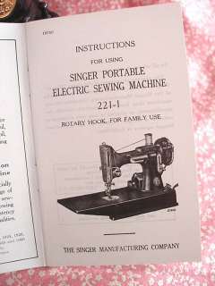   221 sewing machine instruction manual reproduction 
