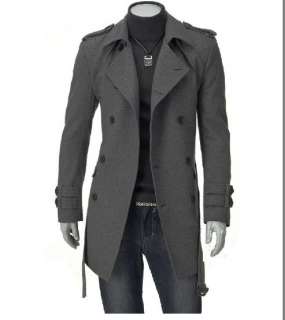 Mens UK Style High Quanlity Stylish Woolen Trench Coat  