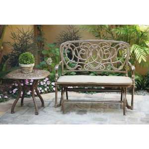  Darlee Florence Cast Aluminum Outdoor Patio Glider Bench 