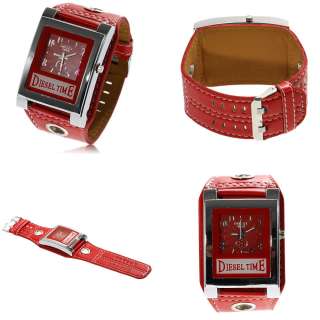 New Fashion Leather Wristband Quartz Watch Red WTH038R  